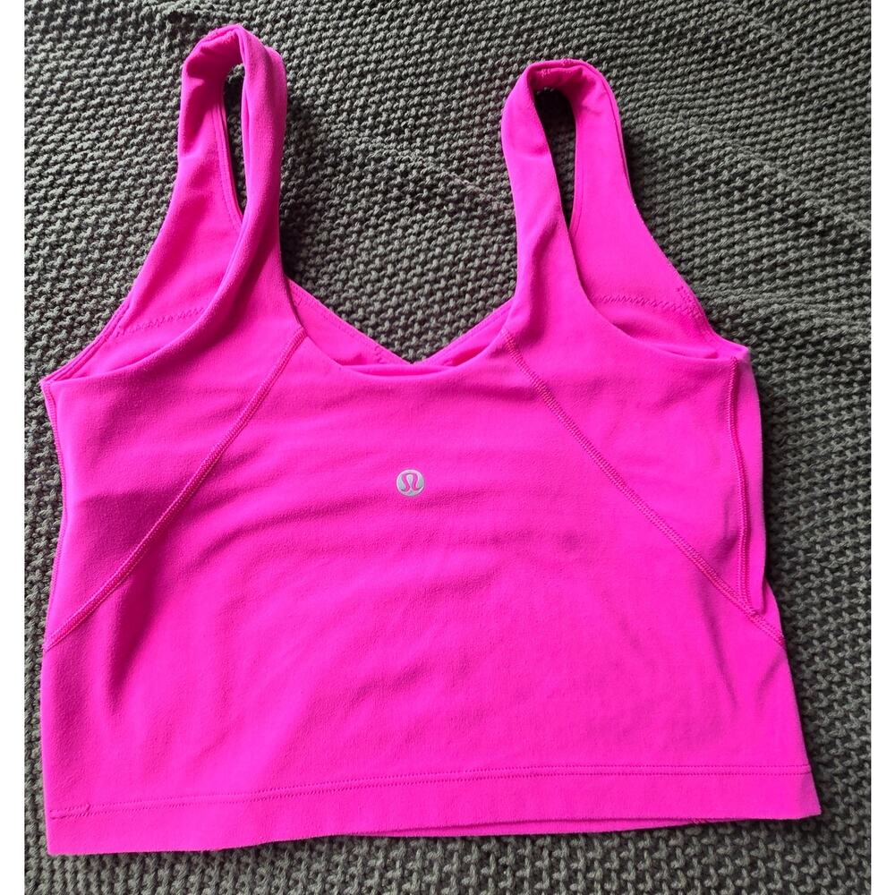 Lululemon Align Tank Crop Bra Top Sonic Pink Athleisure Gym Run Size 4